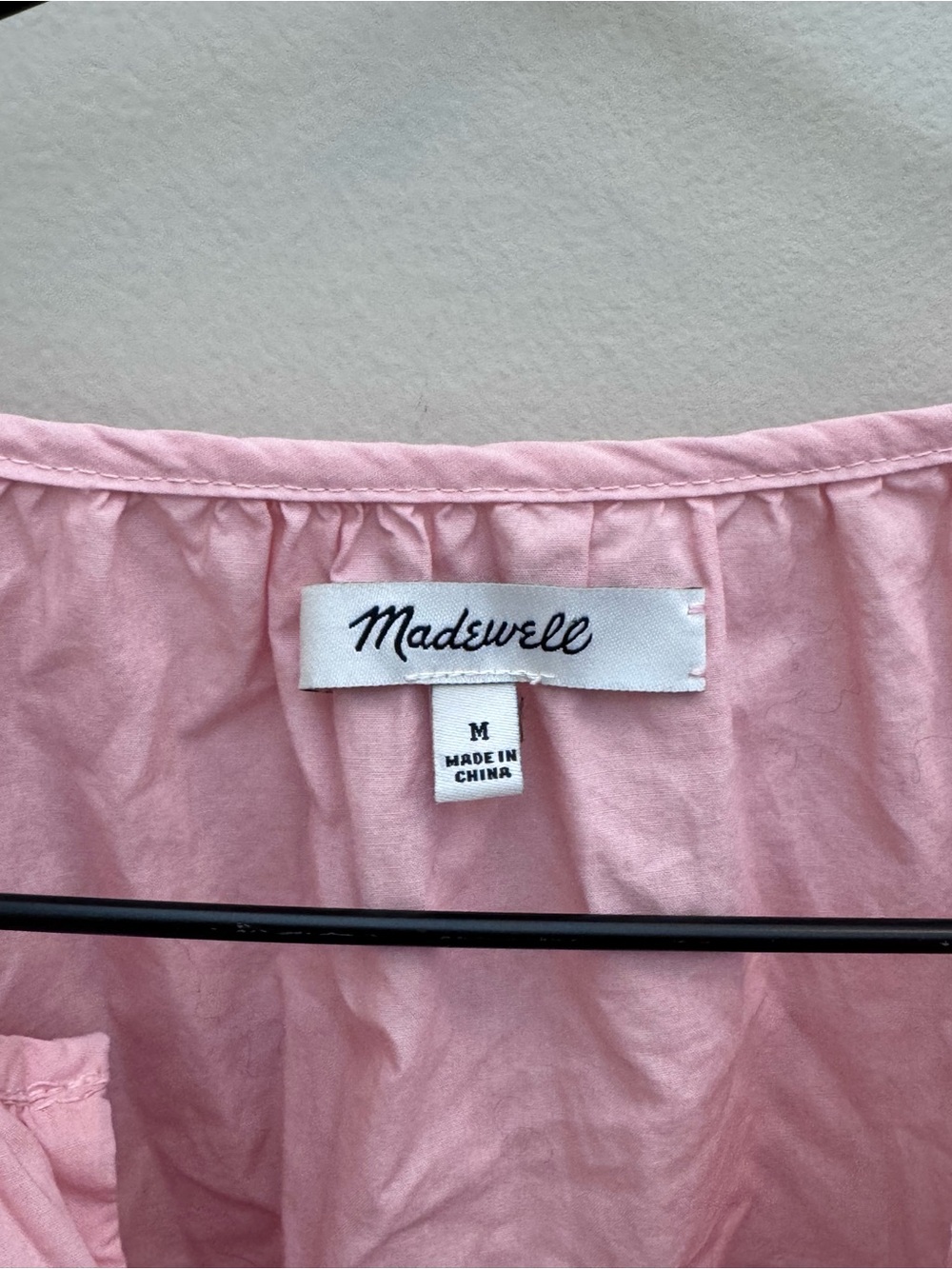 Madewell Cotton Mini Dress V Neck Pink - Picture 3 of 8